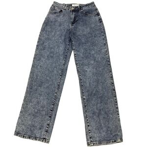 Wax Jean Collection Womens High Rise Acid Wash Straight Leg Jeans Blue Size 3/26